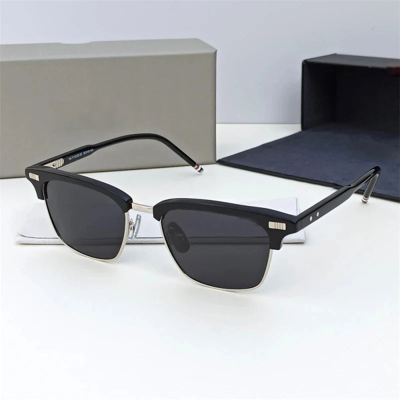Men Square Business Titanium Acetate Glasses Frame Fashion Brand Designer Ultra-light Eyeglasses TB711 Sun Sunglasses Glasses