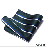 High Grade Brand Silk Kerchief Man Dark Blue Striped April Fool's Day Fit Formal Party Pocket Square Handkerchiefs Suit Hanky
