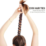 Elastic Hair Ties Ponytail Holders Colorful Gym Sports Hair Bands Spiral Long Pony Tial Wrap for Women Thick Hair for Wind Water