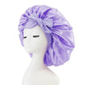 New Satin Sleeping Cap For Women Solid Wide Band Stretch Head Tie Silky Bonnet Edge Wrap Nightcap Hair Care Shower Head Cover