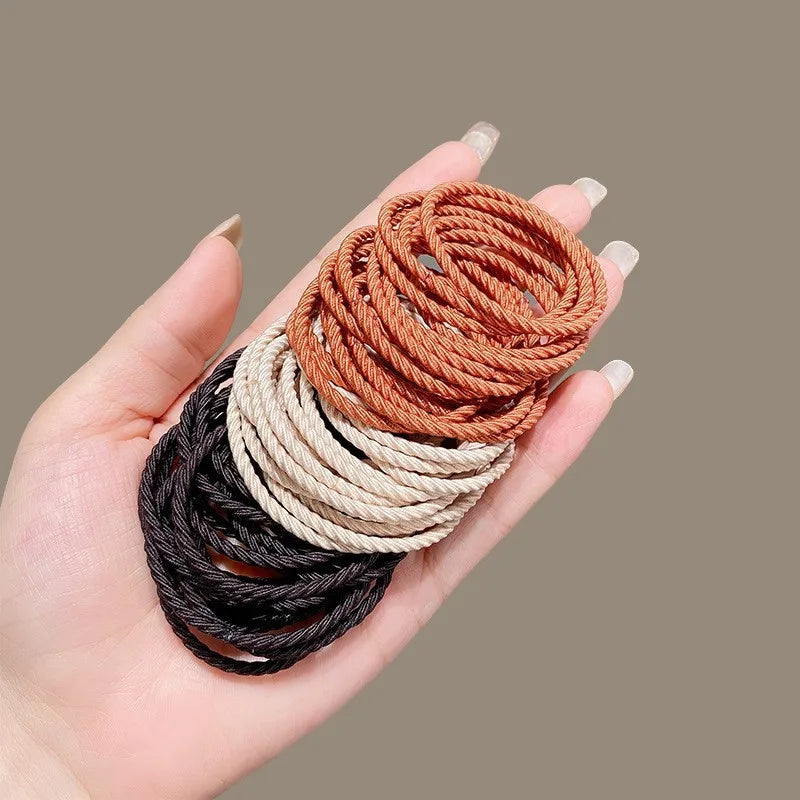 50pcs basic hair elastics macaron hair bands with high elasticity; hair accessories; threaded hair rings; headband jewelry