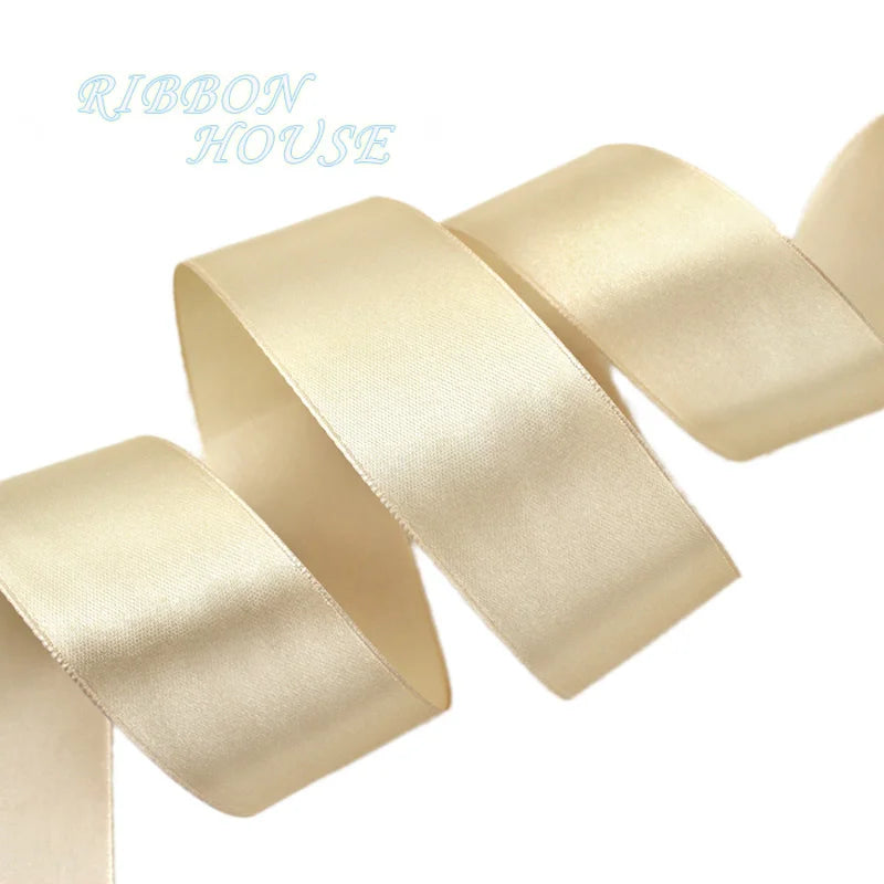 (25 yards/roll) Champagne Single Face Satin Ribbon Wholesale Gift Wrapping Christmas ribbons