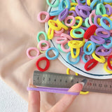 LOVEKIKI 50Pcs Elastic Hair Bands Girls Hair Accessories Mini Colorful Nylon Headband Kids Ponytail Holder Scrunchie Ornaments