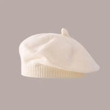Fashion Cute Baby Knitted Beret Hat Solid Color Children's Warm Hats Autumn Winter Cap For Kids Outdoor Bonnet Accessories Gift