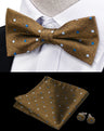 3pcs Bow Tie For MenBowtie Handkerchief Cufflinks Set For Shirts Fit Business Wedding Butterfly Paisley Pocket Square Bowtie Man