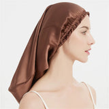 Luxury Comfortable Solid100% Real Silk Long Nightcap Hair Care Perm Beauty Sleeping Hat