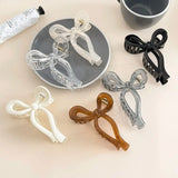 Ponytail Bow Large Hair Claw Crab Hair Accessories for Women Solid Acrylic Bowknot Hair Clips Hairpins Girls Barrettes Headbands