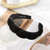 Retro Hair Hoops Wide Velvet Twist Sponge Headband Bezels Hairbands for Women Girl Wavy Braided Headbands Hair Accessories