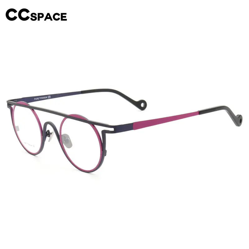 55266 Pure Titanium Glasses Frame Men Round Punk Eyewear 2022 New Male Classic Full Optical Prescription Eyeglasses Frames