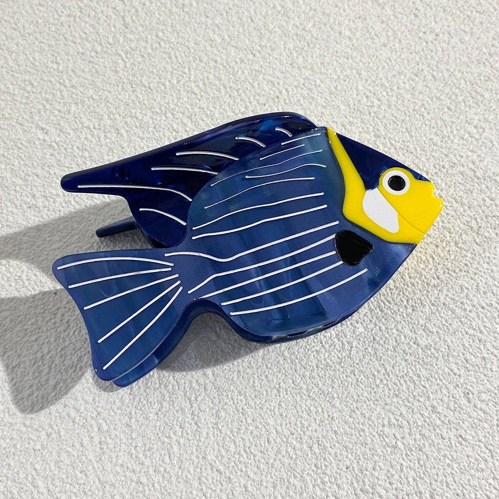 Creative Funny Acetate Tortoise Sturgeon Fish Shark Hairpin Oversize Marine Animal Barrettes Thick Hair Clip Claw Accessories