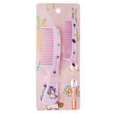 2pcs Kids Hair Combs Set Cartoon Animals Children Hairdressing Comb with Pointed Tail Girls Portable Anti-Static Plastic Comb