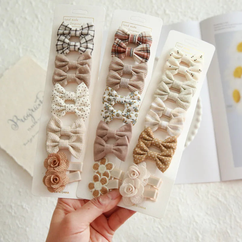 10Pcs/Lot Children's Girl Hairpins Cute Headwear Hair Accessories Bow for Babys Scrunchie Hair Clips Kids Barrettes Headwear