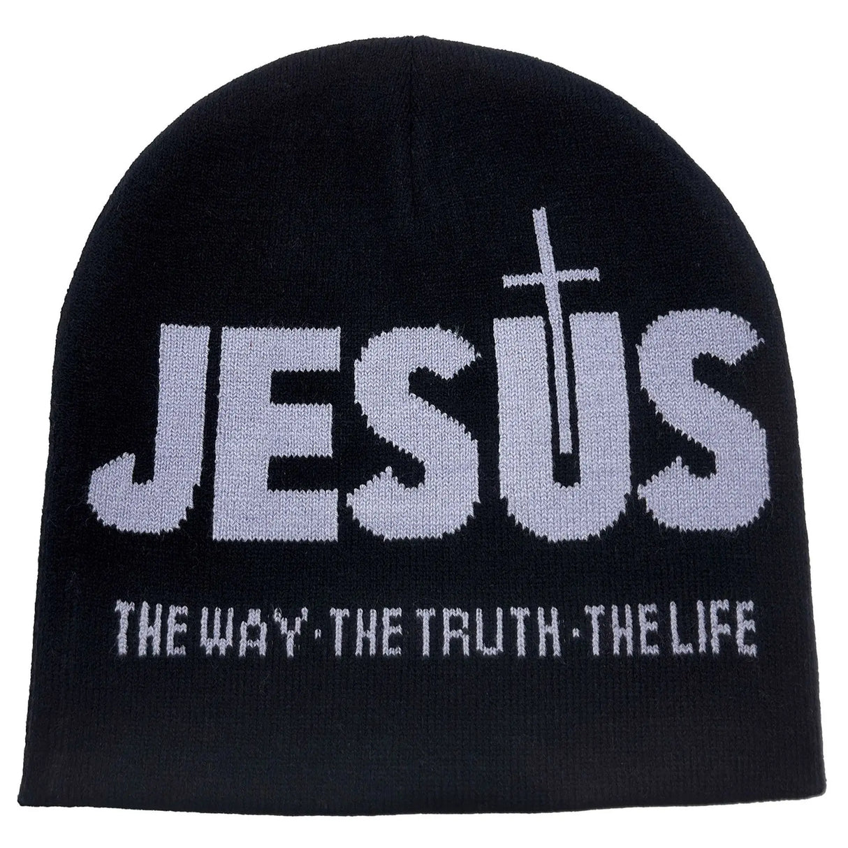Knitted "JEsUs" letter inlaid bean hat, men's and women's warm winter casual hat, daily wear and outdoor activities