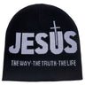 Knitted "JEsUs" letter inlaid bean hat, men's and women's warm winter casual hat, daily wear and outdoor activities
