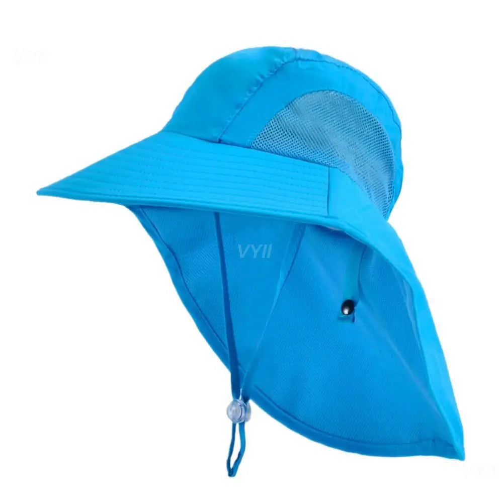 Boys Sunscreen Hat With Large Brim Shawl Versatile Fisherman Hat Hat Childrens Hat Sunscreen Durable Summer Sun Summer