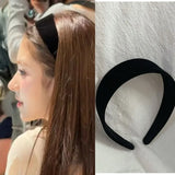 Fashion Autumn Winter Black Soft Velvet Cloth Hairbands for Women Girls Casual Shopping Face Washing Dress Up Hair Accessories