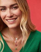 VKVVA Fashion Jewelry Candy Cane Christmas Tree Snowflake Short Pendant Necklace for Women Unique Gifts