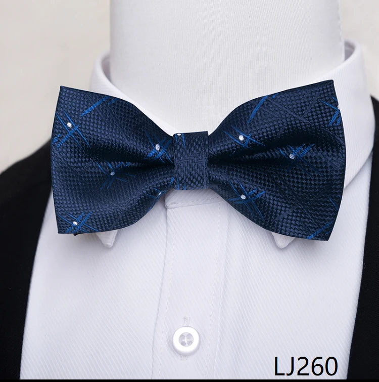 Fashion Brand Brand Silk Bow Tie Dark Blue Man Dot Wedding Accessories lover's day Fit Formal Party