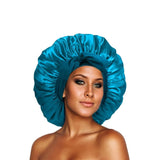 New Satin Sleeping Cap For Women Solid Wide Band Stretch Head Tie Silky Bonnet Edge Wrap Nightcap Hair Care Shower Head Cover