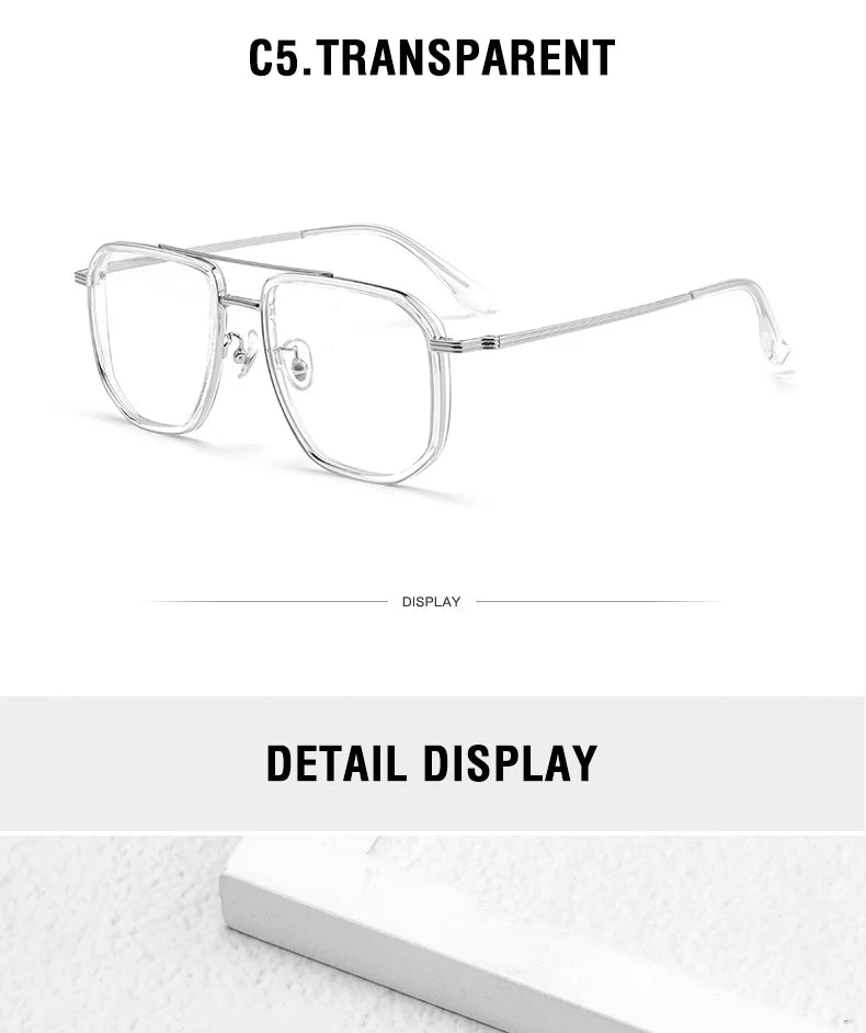 Vintage Titanium Eyeglasses Frame Men Square Myopia Prescription Glasses Women Retro Optical Luxury Brand Glasses Frame Eyewear
