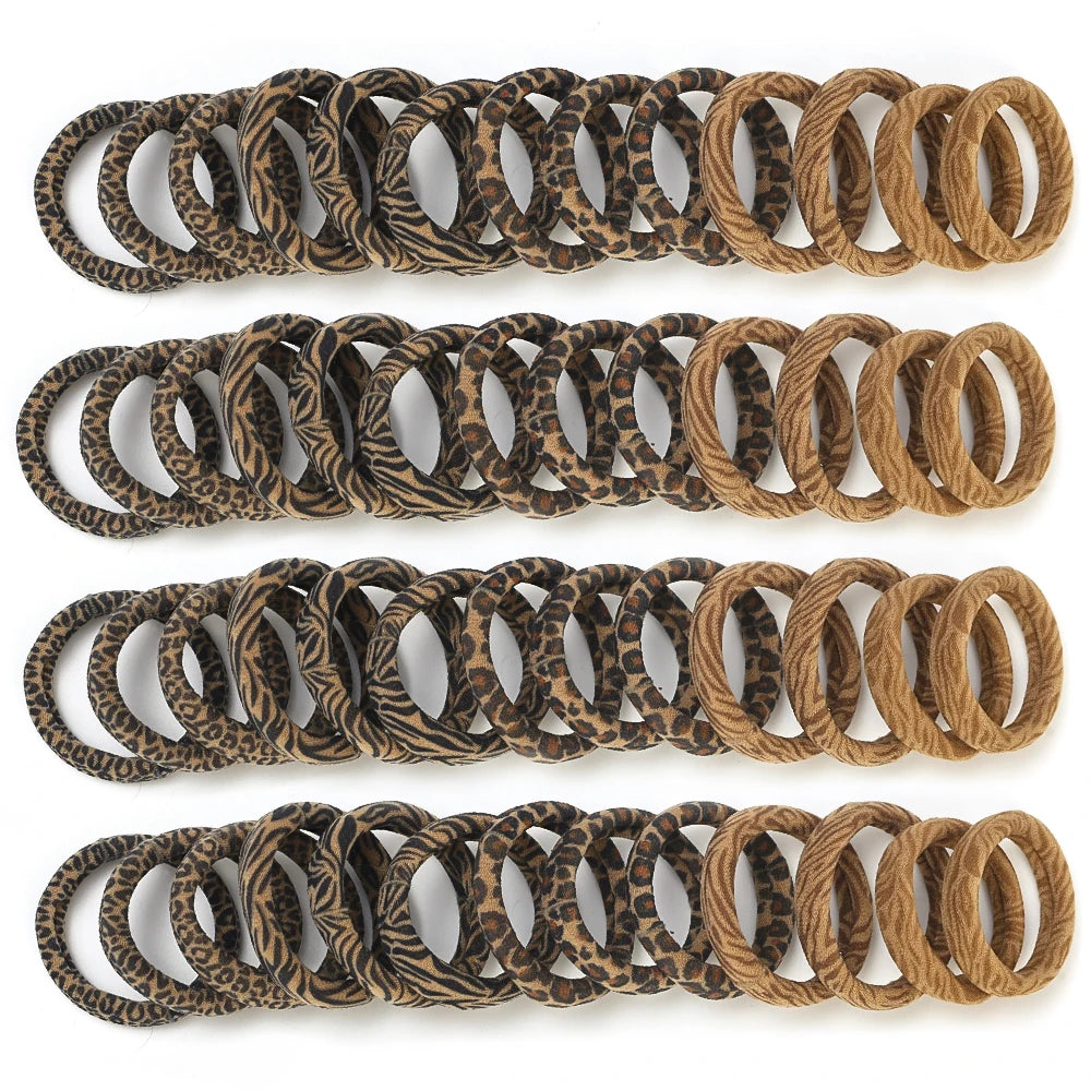 5pcs Leopard Print High Elastic Hair Ties Scrunchie Ties High Elasticity Ponytail Holder Women Girls Hair Rings Rope Accessories