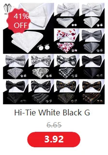 Dropshipping Solid Silk Mens Bow Tie Hanky Cufflinks Set Pre-tied Butterfly Knot Bowtie Wholesale for Male Wedding Business