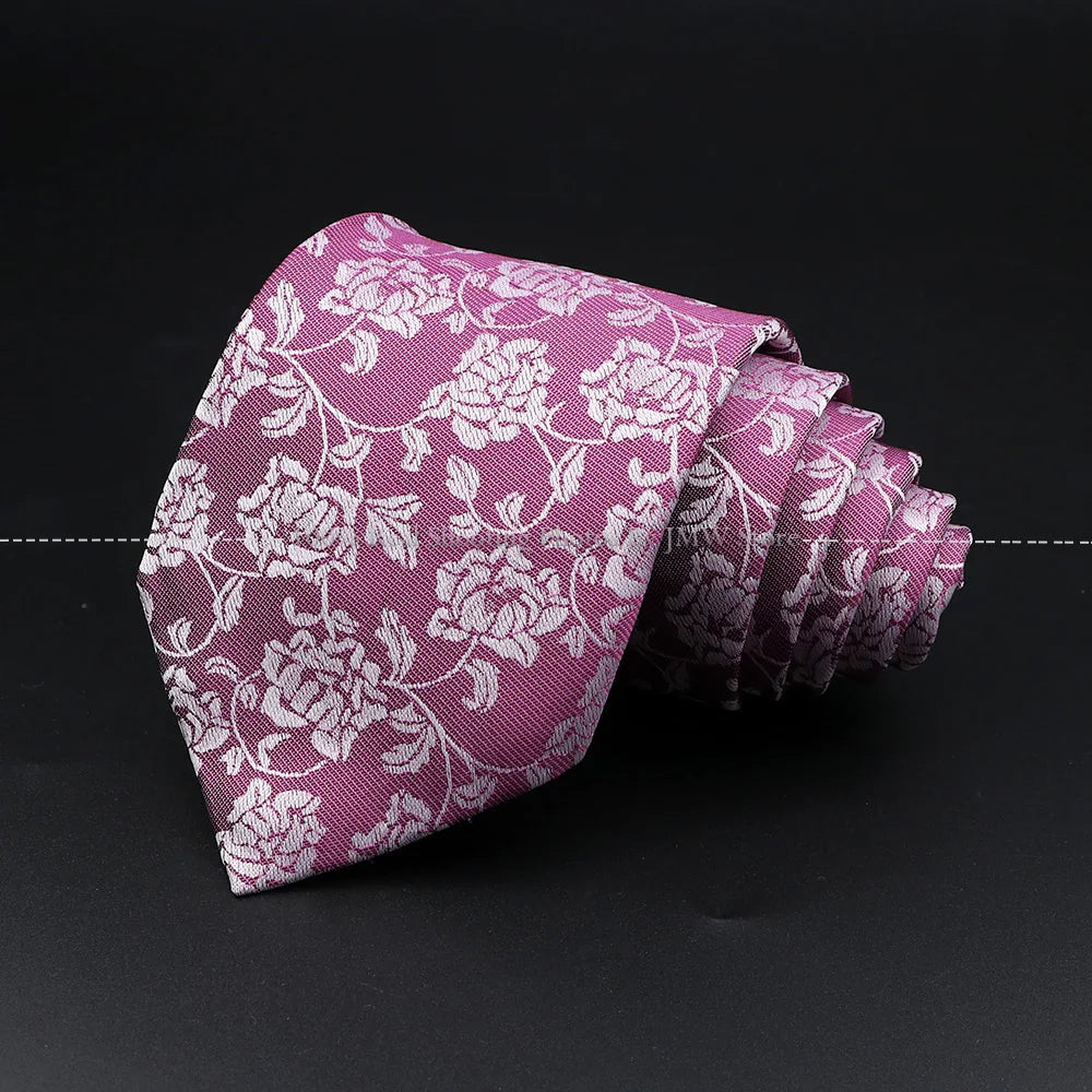 New Design Wedding Men Tie Purple Solid Striped Paisley Flower Neckties Men Business Dropshipping Groom Collar Accessories Gift