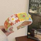 NEW Knitted Headband Bohemian Style Summer Flowers Leisure Style Handmade Head Band Hair Accessories for Women Girls