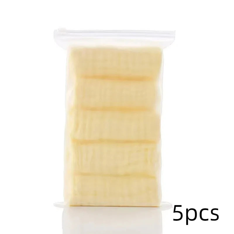 5pcs/lot Muslin 6 layers Cotton Soft Baby Towels Baby Face Towel Handkerchief Bathing Feeding Face Washcloth Wipe Burp Cloth 5pc