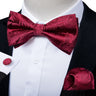 Classic Black Men Bow Ties 100% Silk Bowties Butterfly Pocket Square Cufflinks Set Suit Paisley Gold Pre-Tied Bow Tie DiBanGu