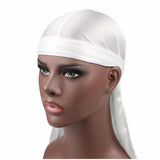 Elasticity Baotou Cap Hair Bands Simulation Silky Durag Long Tail Pirate Hat Headband Turban for Children Kid Ribbon Accessories