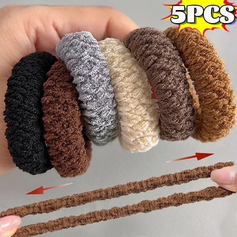 High Elastic Thicken Hair Rope Towel Pleated Scrunchie High Ponytail Holders Rubber Band Elastic Women Hair Ring Hair Accessory