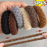High Elastic Thicken Hair Rope Towel Pleated Scrunchie High Ponytail Holders Rubber Band Elastic Women Hair Ring Hair Accessory