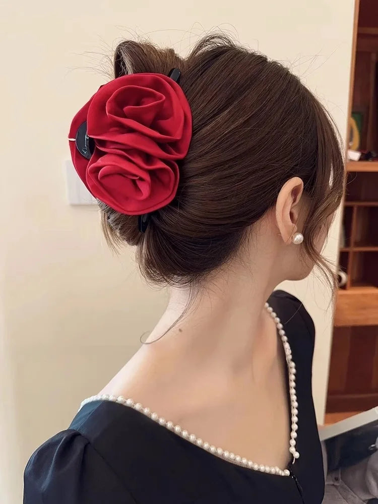13cm Rose Shark Clip  Large  hair claw Elegant High-Grade Hair Accessories Pinzas Para El Cabello  Заколка Для Волос