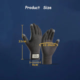 Winter Men Knitted Gloves Touch Screen Cycling Mittens Thicken Warm Wool Cashmere Solid Business Gloves Autumn Winter