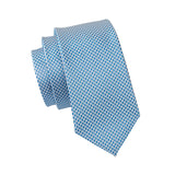 New Blue Silk Ties High Quality For Men Classic Plaid Woven Handkerchife Cufflinks Sets Groom Wedding Designer Barry.Wang 1535