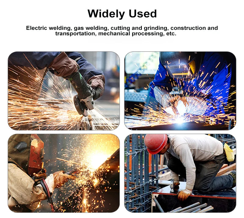 1 Pair Labor Protection Cowhide Gloves Double-layer Yellow Safety Welding Wear-resistant Gloves Personal Protective Equipment
