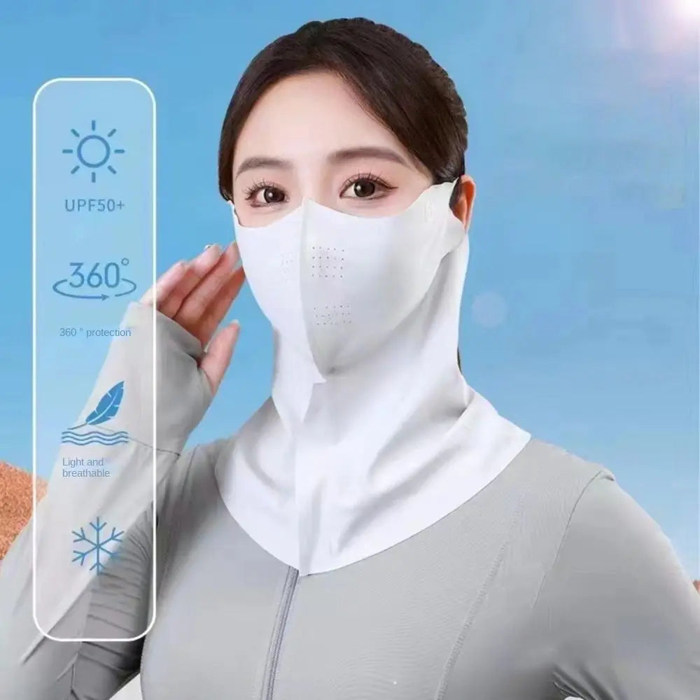 Ice Silk Sun Protection Mask Cool 3D Breathable Sunshade Face Mask Dustproof Neck Protection Anti-UV Neck Scarf Cycling