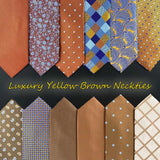 Hot Yellow Brown Men Neckties Classic Suit Formal Dress Wedding School Dropshipping