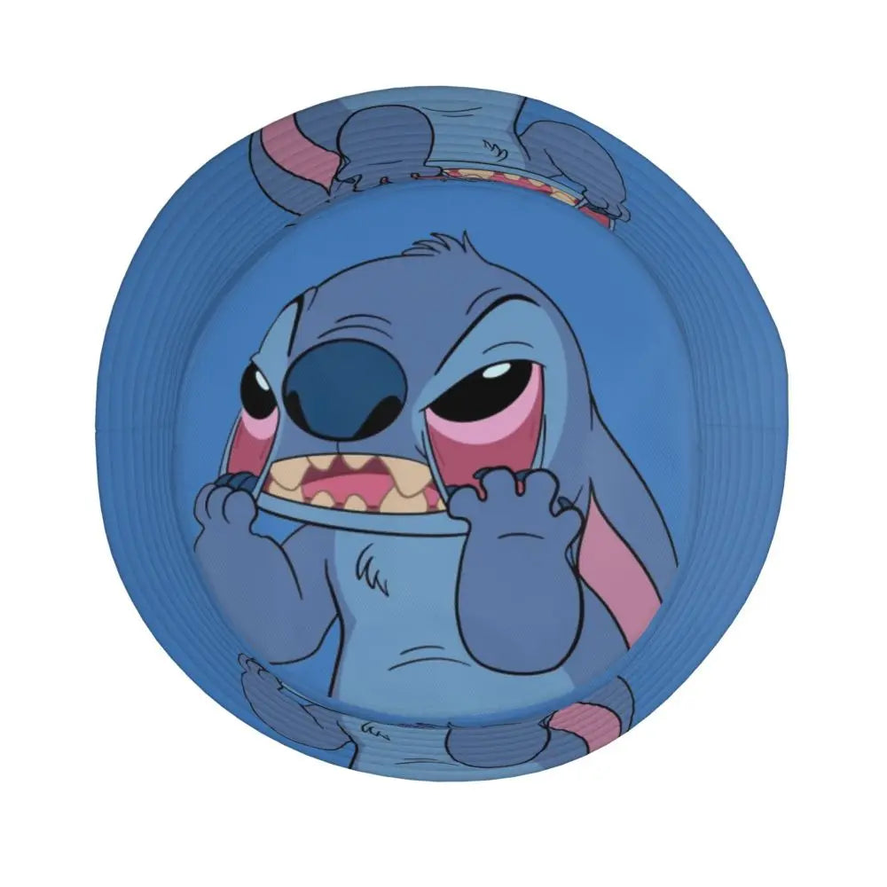 Unisex Kawaii Bucket Hats Funny Stitch Cartoon Accessories Bob Hat For Beach Headwear Lightweight