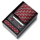 Gravatas For Men Luxury  Tie Hanky Pocket Squares Cufflink Set Necktie Box Male Brown April Fool's Day