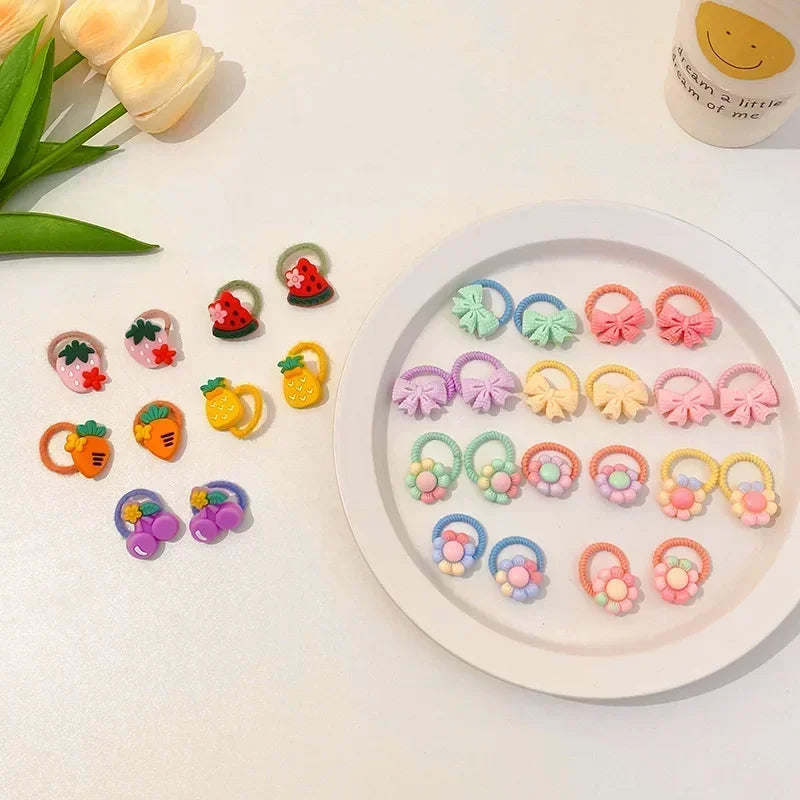 Hair Accessories Girls Bands Bandeau Cheveux Scrunchies Elastic Fille Korean Haarband Rubber Brown Children Gomas Gift Kids