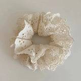 Fashion Lace Scrunchies Romantic Elastic Hair Bands Girl Solid Ponytail Holder Tie Headwear Hair Rope for Women Hair Accessories