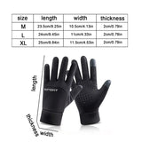 Men Windproof Motorcycle Gloves Outdoor Sports Ski Running Touch Screen Thin Style Fleece Gloves Non-Slip Warm Full Fingers