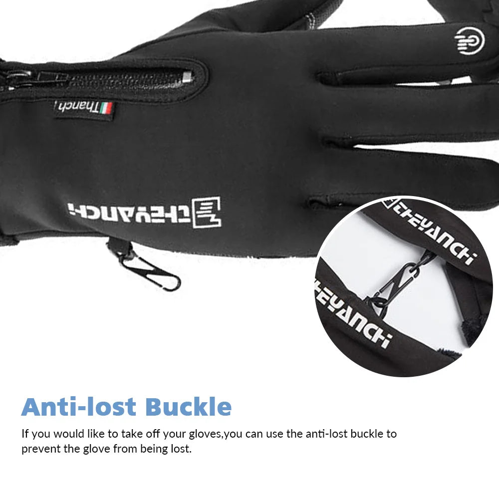 Outdoor Winter Gloves Motorcycle Gloves With Fleece Lined Touch Screen Snow Glove Waterproof Thermal Gloves For Riding
