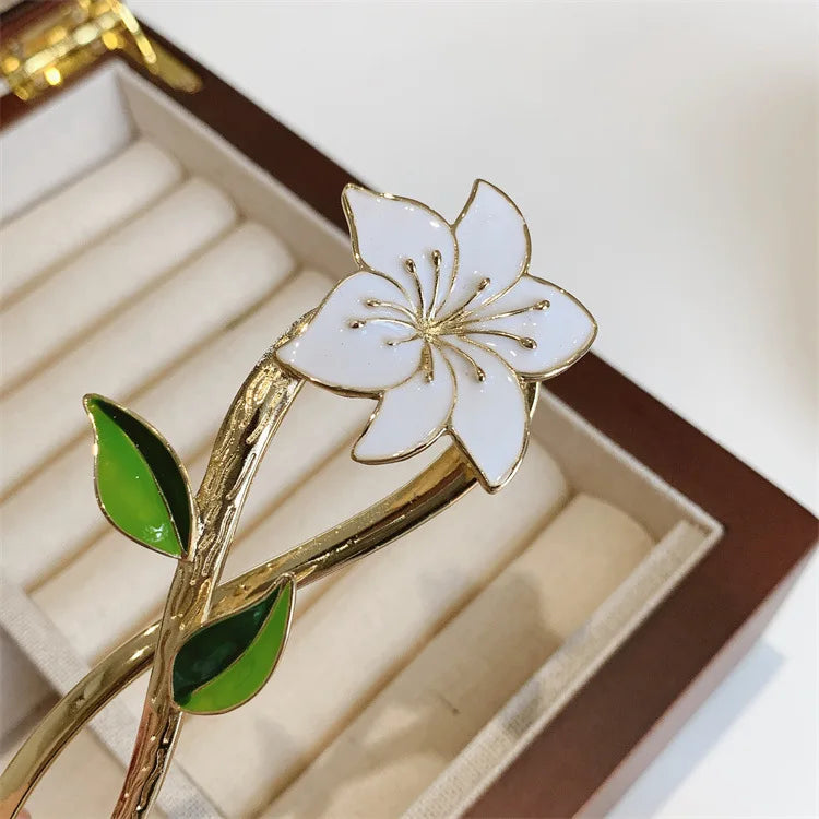 New Women Metal Hair Claw Elegant Gold Flowers Hair Clips Barrette Crab Headband Ponytail Clip Headwear hair accessories tiara