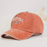 Fashionable Versatile Washed Letters Solid Color Embroidered Baseball Cap For Men Wide Brimmed Casual Sports Cap For Women