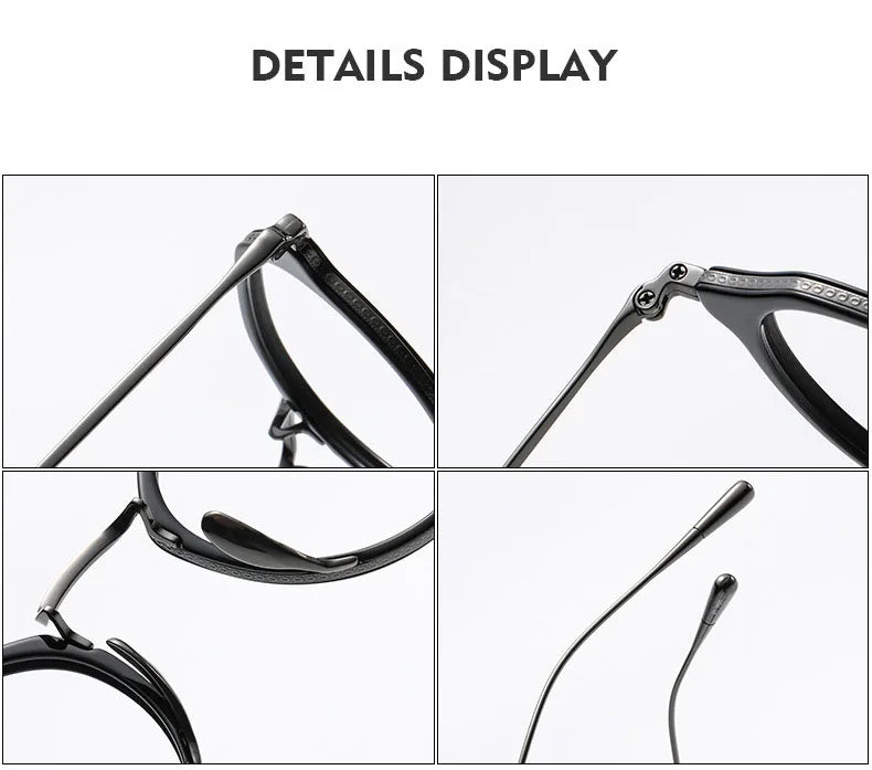 2025 New INS Men's Ultra Light Pure Titanium Glasses Frame Fashion Trend Women's Anti Blue Light Glasses Polygonal Prescription
