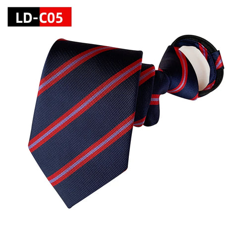 Zipper Tie Men Bridegroom Wedding Necktie Lazy Pre-tied Ties Striped 8cm Hot Sell Style Zipper Necktie For Men Women Wholesale