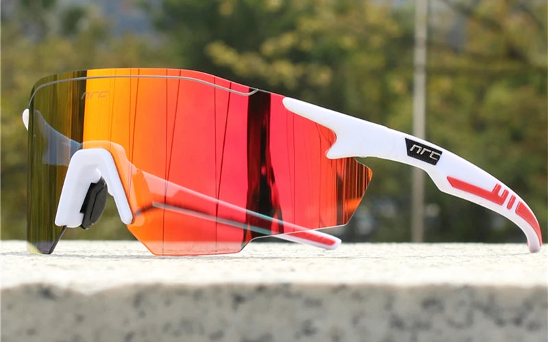 1 Lens NRC Cycling Sunglasses UV400 TR90 Sports Bicycle Glasses MTB Mountain Bike Fishing Hiking Riding Eyewear for Men Women